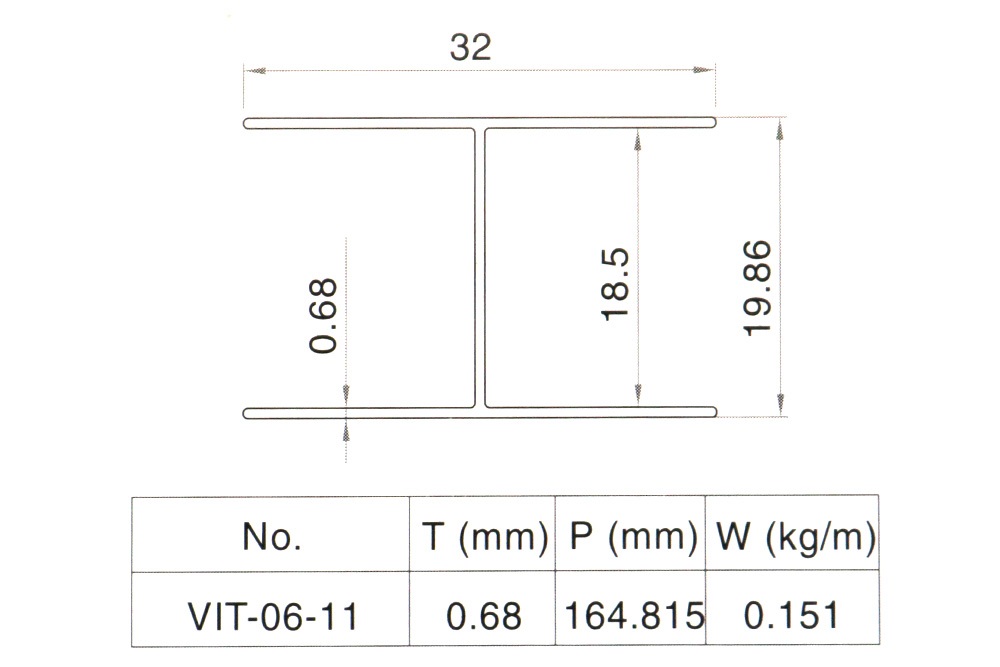 Nhôm Vách Vệ Sinh VXT-0611