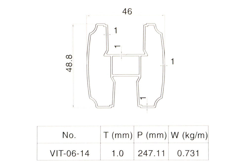 Nhôm Vách Vệ Sinh VXT-0614